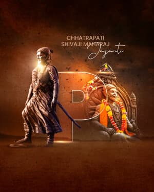 Premium Alphabet - Chhatrapati Shivaji Maharaj Jayanti marketing flyer