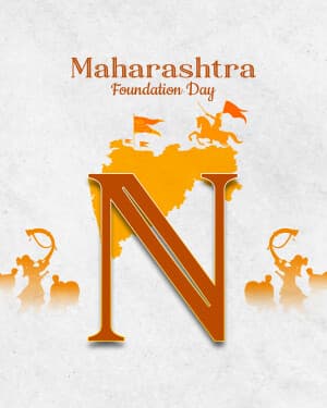 Basic Alphabet - Maharashtra Foundation Day marketing poster