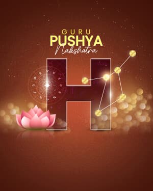Premium Alphabet - Guru pushya nakshatra banner