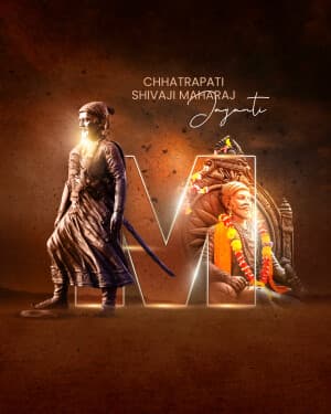 Premium Alphabet - Chhatrapati Shivaji Maharaj Jayanti Facebook Poster