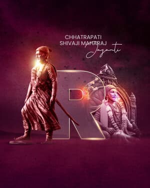 Premium Alphabet - Chhatrapati Shivaji Maharaj Jayanti marketing poster