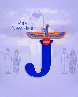 Premium Alphabet - Parsi New year greeting image