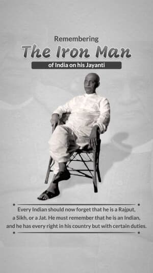 Sardar Patel jayanti Facebook Poster