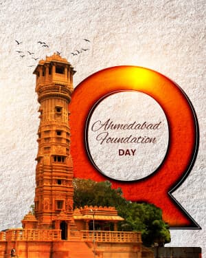 Premium Alphabet - Ahmedabad Foundation Day greeting image