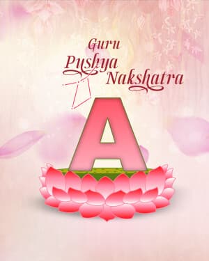 Basic Alphabet - Guru Pushya nakshatra Facebook Poster