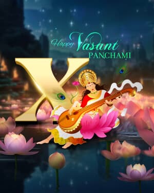 Vasant Panchami - Premium Alphabet event poster