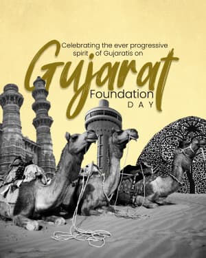 Gujarat Foundation  Day event poster