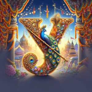 janmashtami alphabet Instagram banner