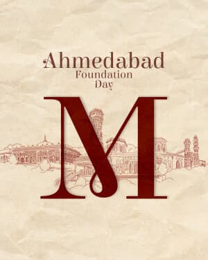 Basic Alphabet - Ahmedabad Foundation Day Facebook Poster