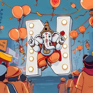 Ganesh Chaturthi Alphabet Facebook Poster