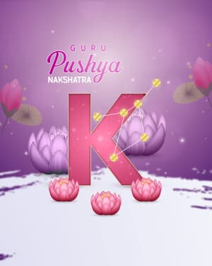 Special Alphabet - Guru pushya nakshatra event advertisement