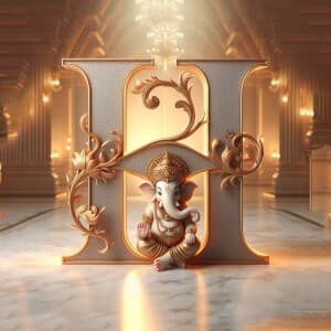 Ganesh Chaturthi Alphabet greeting image