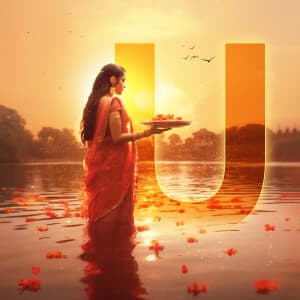 Chhath Puja Alphabet greeting image