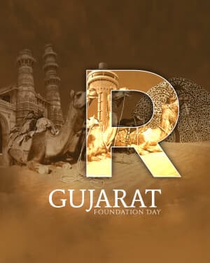 Basic Alphabet - Gujarat Foundation Day marketing flyer