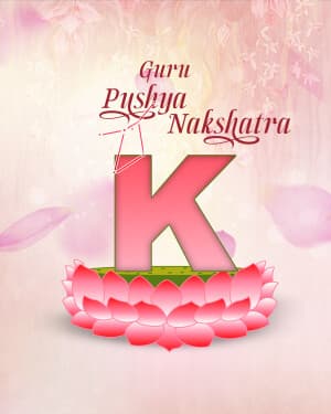 Basic Alphabet - Guru Pushya nakshatra event advertisement