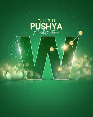 Premium Alphabet - Guru pushya nakshatra marketing poster