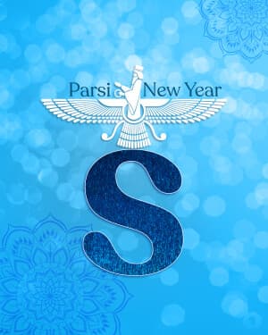Premium Alphabet - Parsi New year event poster