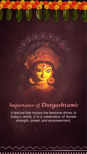 Importance of Durga Ashtami Instagram banner