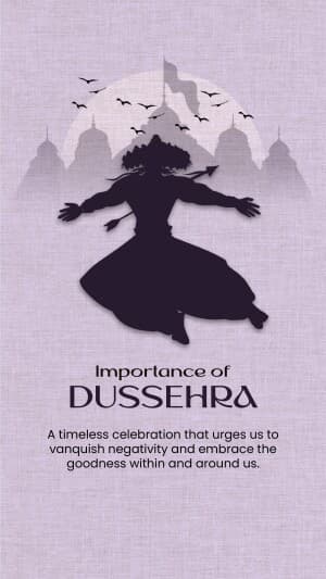 Importance of Dussehra marketing poster