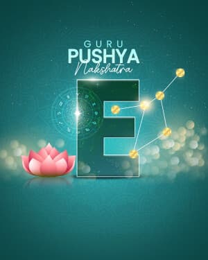Premium Alphabet - Guru pushya nakshatra event poster