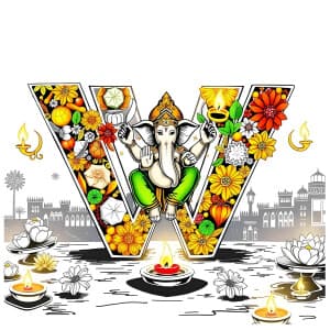 Ganesh Chaturthi Alphabet banner