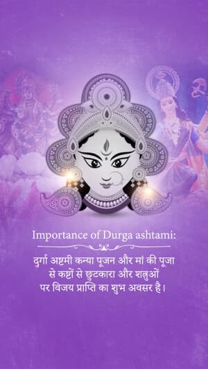 Importance of Durga Ashtami Social Media poster