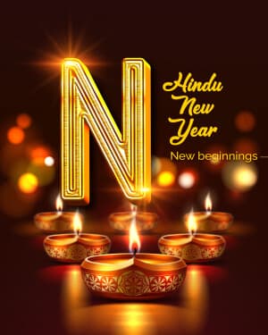 Exclusive Alphabet - Hindu New Year whatsapp status poster