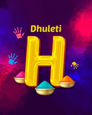 Special Alphabet - Dhuleti whatsapp status poster