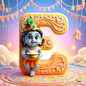 janmashtami alphabet festival image