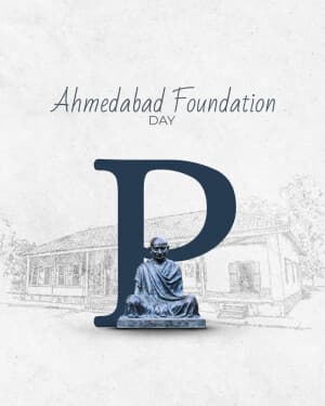 Special Alphabet - Ahmedabad Foundation Day marketing flyer