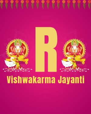 Vishwakarma Jayanti - Special Alphabet marketing poster
