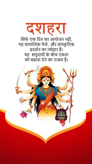 Importance of Dussehra Instagram flyer