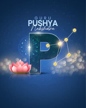 Premium Alphabet - Guru pushya nakshatra poster Maker