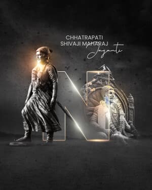 Premium Alphabet - Chhatrapati Shivaji Maharaj Jayanti whatsapp status poster