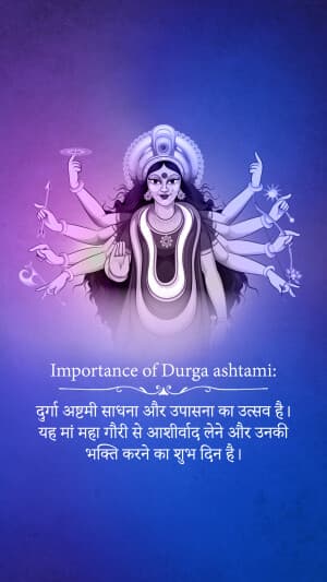 Importance of Durga Ashtami whatsapp status poster