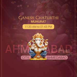 Ganesh Chaturthi Muhurat whatsapp status poster