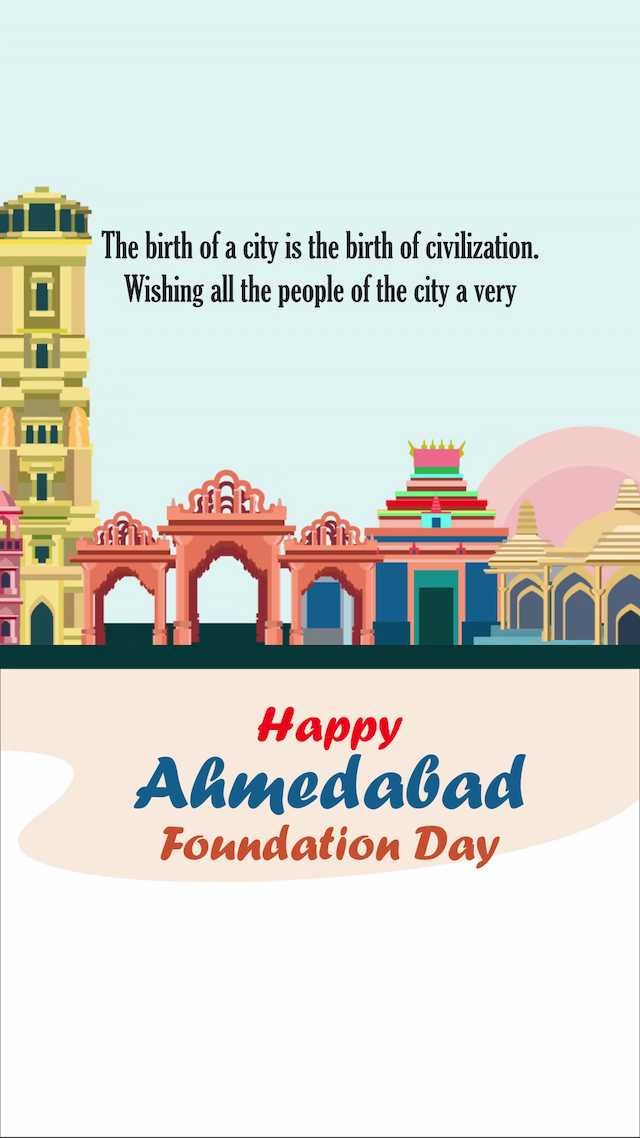 Ahmedabad Foundation Day insta story greeting image