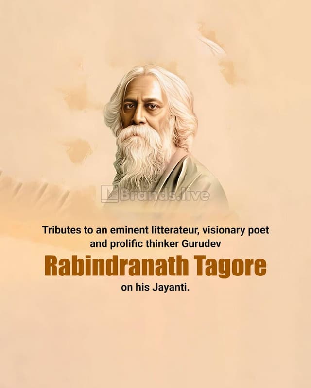 Rabindranath Tagore Jayanti poster maker