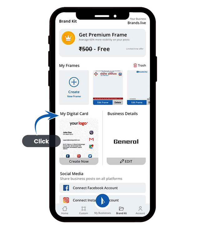 Step 2 : Here you will get My Digital Card option, Simply click on it