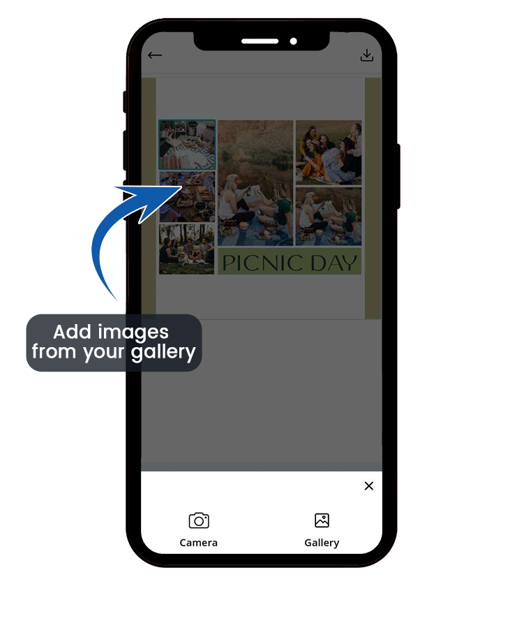 Step 4 : Simply add images from your gallery or capture using device camera, You will get options to crop that image