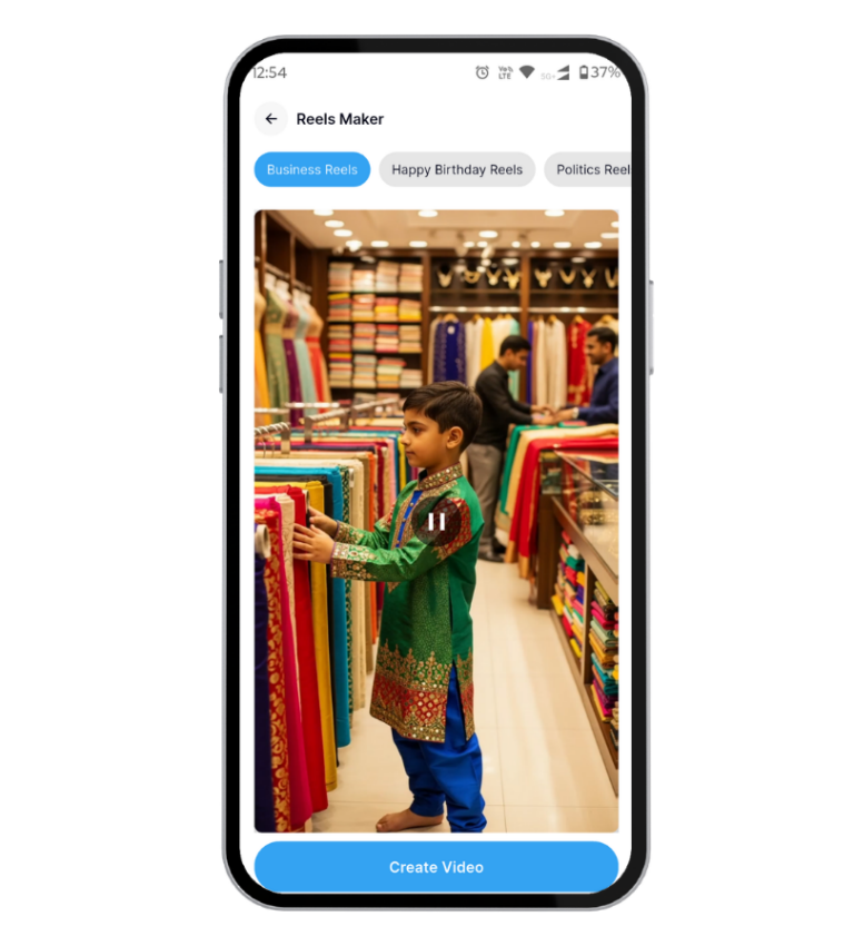 Brands.live video maker tool for creating business promotional videos for Instagram and WhatsApp