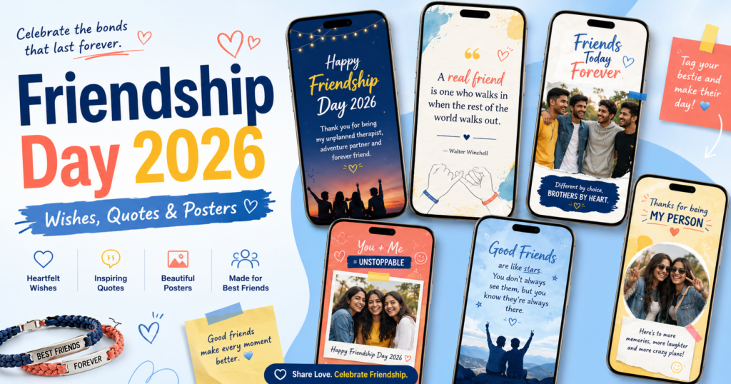 Friendship Day wishes and personalized photo poster ideas